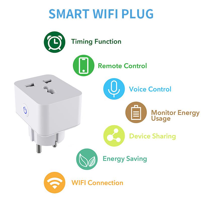 Smart WiFi Bluetooth Multi-Function Socket: 10A/15A, Mobile Control, Timer, and Power Conversion Plug