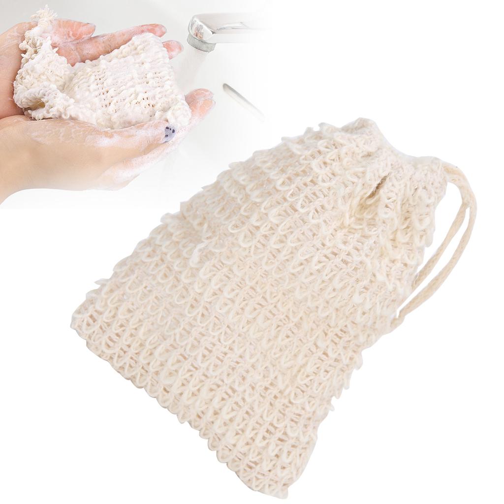 Natural Ramie Soap Bag Foaming Drying Soap Mesh Bath Exfoliating Massage Soap Saver Bag