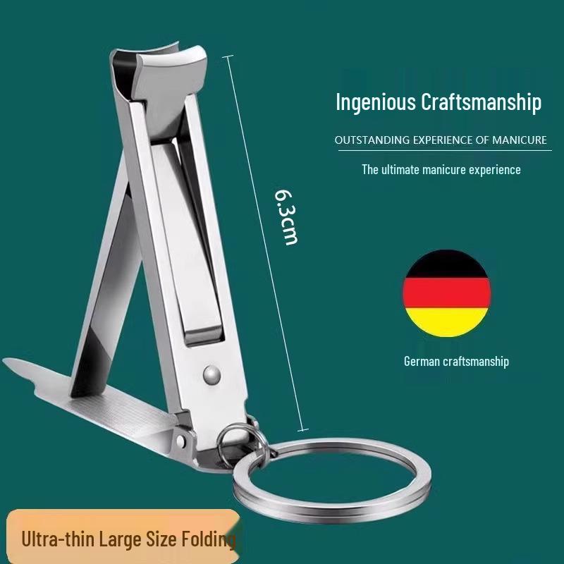 

Ультратонкие складные кусачки для ногтей из нержавеющей стали с защитой от брызг и пилкой - Маленький размер