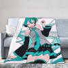 Hatsune Miku Anime Fashion Blankets Flannel Printed  Breathable Soft Throw Fashion Blanket for Home Bedroom Bedspreads