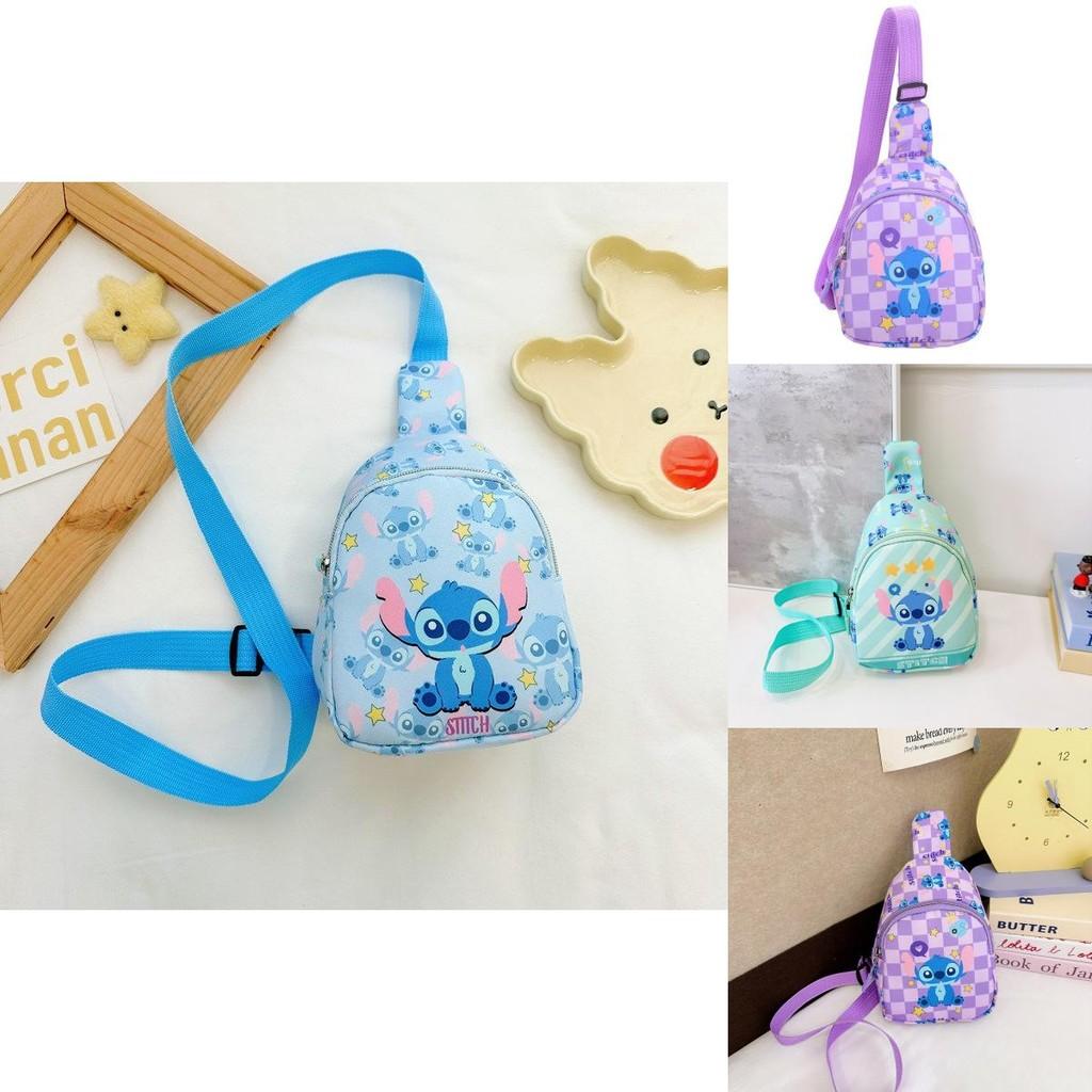 Adorable Cartoon Chest Bag For Kids Ages 3 To 6 With Fun Print Design In Green And Blue