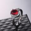 Classic Red Gemstone Ring with Micro-Inlaid Zircon for European and American Fashion Ladies