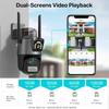 LS VISION Cámara PTZ Exterior UE 9MP 4K HD Zoom Híbrido 8X Tres Lentes Doble Pantalla Cámara IP Wifi 4MP Alarma Luz Policial Vigilancia CCTV ICSee