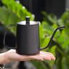 Hand-poured Coffee Pot with Black Lid, Hanging Coffee Cup, Coffee Brewing Pot with Long Spout, Coffee Set with Thick 600ML Capacity