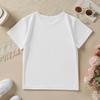 Children Crew Neck Short Sleeve T-Shirt with Parent-Child Themed Cartoon Stork Print