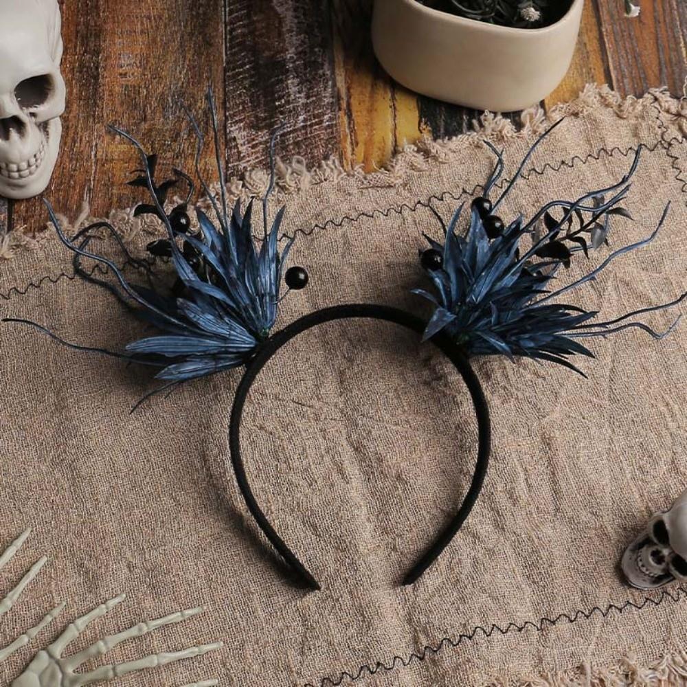 Pearls Halloween Hair Hoop Dark Butterfly Festival Hair Accessories Women
