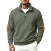 Men's Corduroy Vintage Stand Collar Zip Pullover Sweatshirt Relaxed Fit for Spring Fall Outdoor