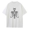 2025 Spring and Summer Loose T-shirt Pure  Unisex Top Skull Torso Graphic T-shirt Printed Men's and Women's Versatile Top