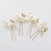 Handmade Pearl Floral Bridal Hair Accessories Women's Bobby Hair Pin Set for Wedding Alloy Material Elegant Headpiece