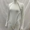 European and American Autumn and Winter Fashion Sexy Slim Fit Simple Street Mesh Semi High Neck Long Sleeved Jumpsuit