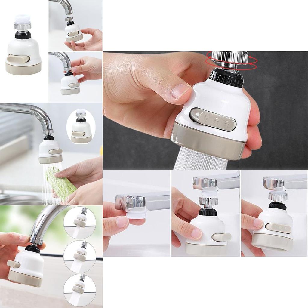 Stainless Steel 360 Rotating Faucet Head With Three Adjustable Modes For Water Saving