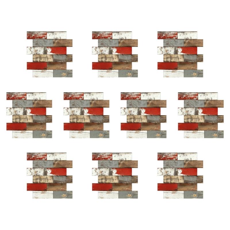 10pack Auto Adhesive 3D Brick Texture Wallpaper Waterproof PVC Decals For Backsplash And Feature Walls