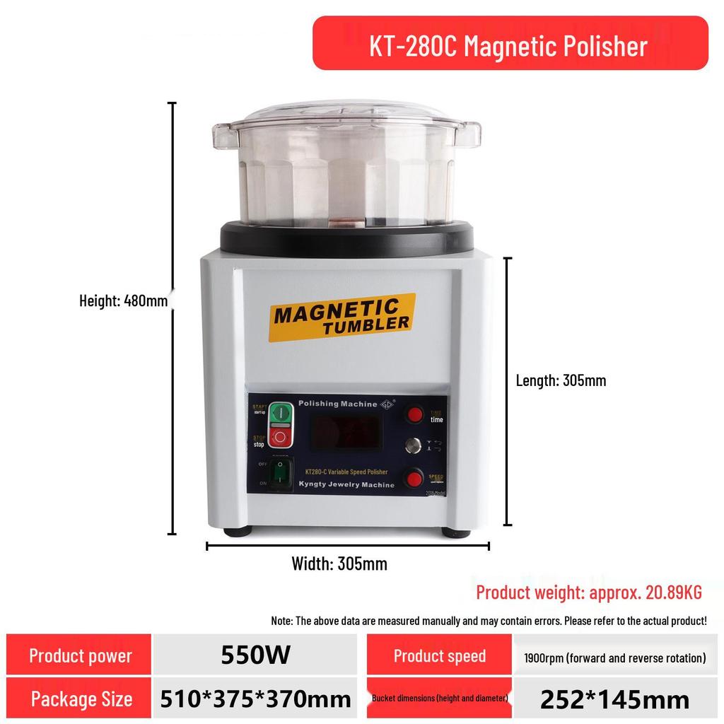 KT185 Magnetic Jewelry Polisher: Automatic Grinding and Deburring Machine
