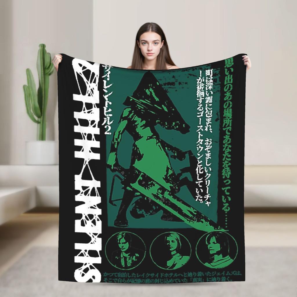 Soft Blanket Travel Office Silent Hill 2 Horror Metal Bedding Throws Flannel Bedspread For Couch Chair Graphic Sofa Bed Cover