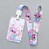 Disney Porta-Cartões e Alça de Identificação Stitch - Poliéster Resistente a Arranhões Perfeito para Crachás Escolares, Ônibus, Cartões de Jantar, Presentes de Aniversário