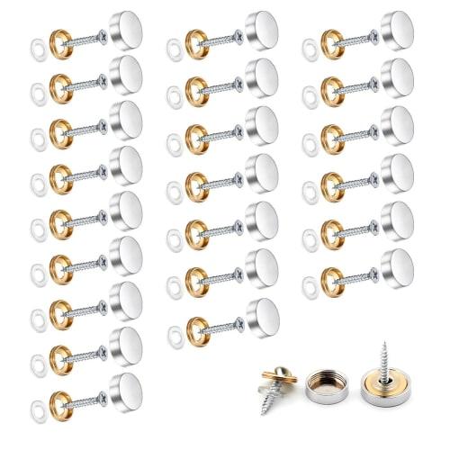 Wopanxye 24-Piece Set of Copper Decorative Screws for Mirrors, Nameplates, Plates, Coffee Tables, Wardrobes, Bathroom Panels, Glass Signs, and Wood or