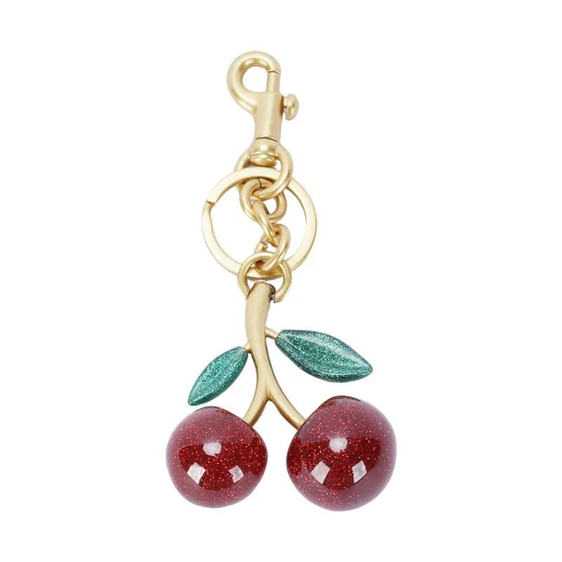 Cute Cherry Keychain for Bags Purse Charm Adorable Cherry Fruit Fashion Key Ring Vibrant Red Cherry Keychain Gift for Girls
