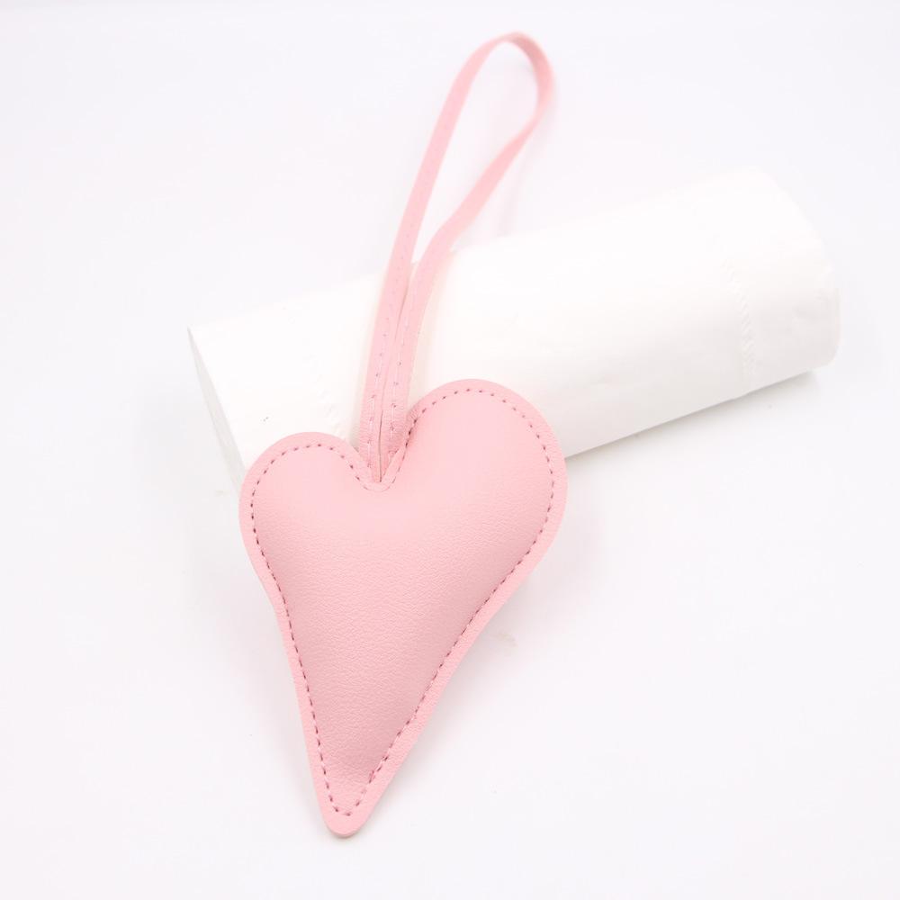 Valentine's Day Leather Hanging Rope Love Pendant Luggage And Clothing Paired With Knotted Rope Heart-shaped Pendant Accessories