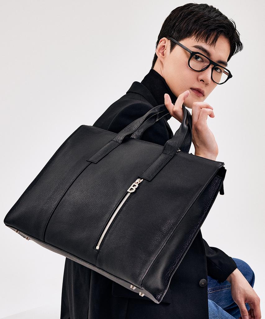 Bedford11Th Slim Boston Briefcase [Black Combo]