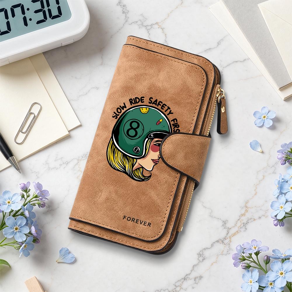 Women Vintage Wallet Fashion Cute Printed Card Holder Casual Portable Long Purse