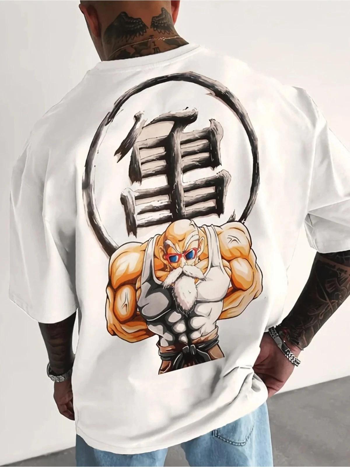 

Unisex Japanese Anime Graphic Printed Oversized Cotton T-shirt Streetwear Tee L