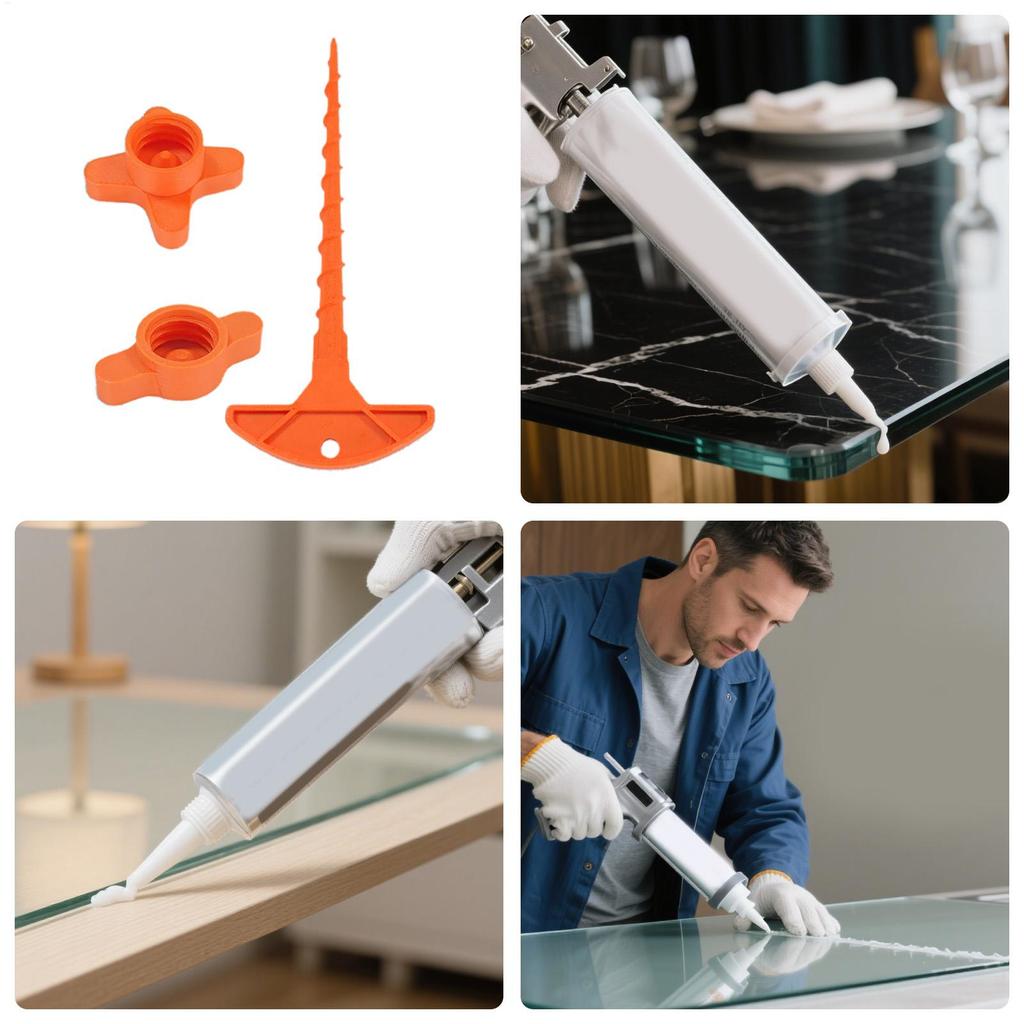 Caulk Saver Caps 3 Pieces Set Silicone Sealant Cover Lids with Nozzle Cleaner Tool Airtight Caulking Tube Storage Protector
