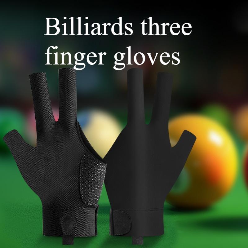 Silicone anti slip and wear-resistant professional billiards gloves, thin three finger gloves, high elasticity billiards gloves