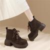 Fleece Martin boots autumn and winter new casual thick-soled heightening short boots beaded versatile thermal cotton shoes boots women