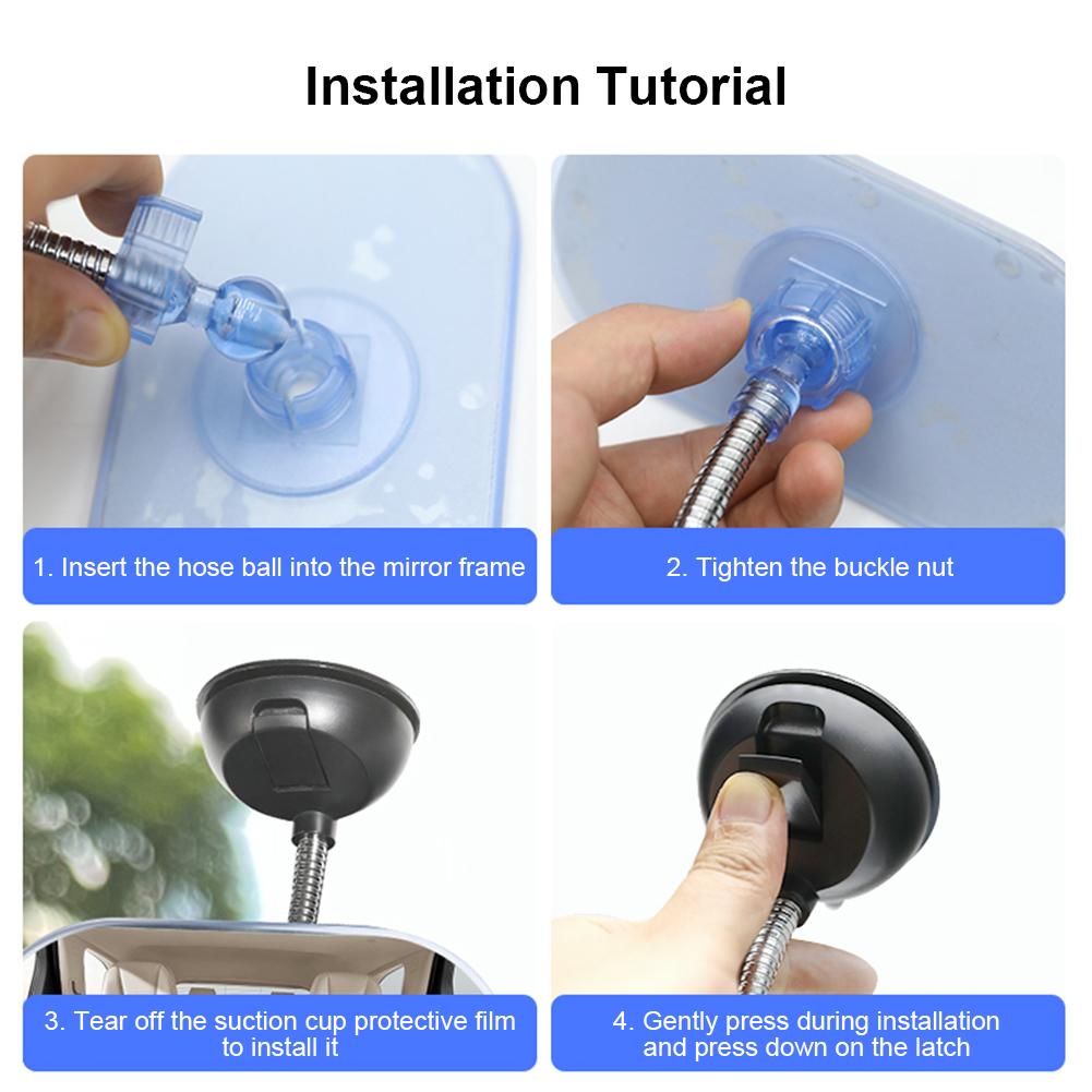 Auto Baby Rücksitz Rückspiegel Auto Innenraum Baby Spiegel Saugnapf 360 Grad Drehbar Einstellbar Weitwinkel Sicherheitsspiegel