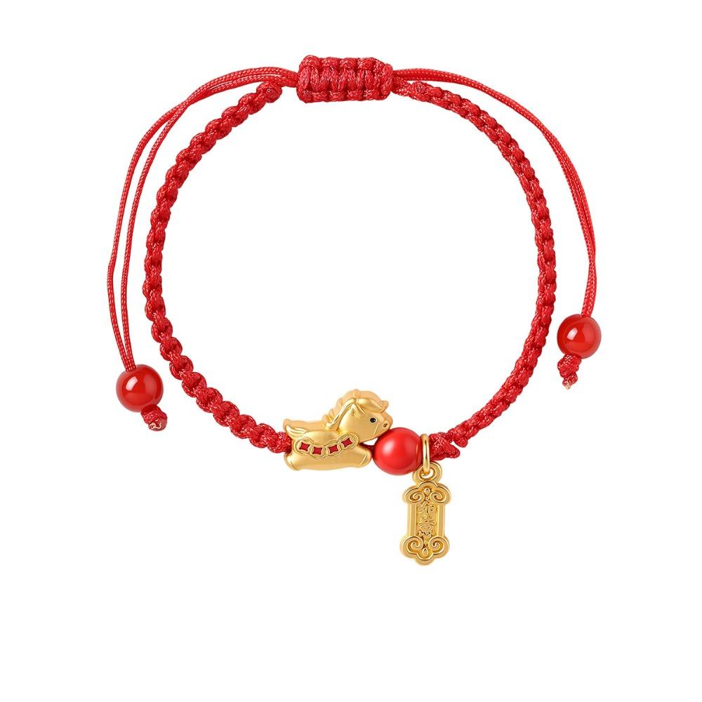 Calabash Zodiac Horse Bracelet Year of The Horse Chinese Red Handrope Decoration