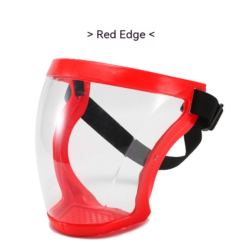 

Transparent Facial Protector Super Protective Face Shield for Work Weed Whacking Anti-Fog Full Face Mask for Kitchen Oil Proof червоний