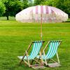 European Style Rotatable Patio Umbrella with Tassel Edge - Wooden Pole and Sunshade for Garden, Beach, Pool, and Terrace
