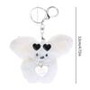 Handmade Rabbit Keychain with Glasses Bunnys Heart Charm Keyring for Women Plush Key Chain Pendant Car Bag Ornament