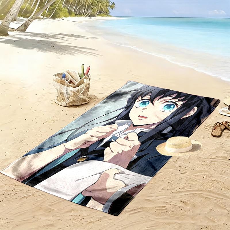 Demon Slayer 2D Flat Print Beach Towel, Large Soft Quick Dry Towel for Beach Camping Swimming.NSTJ0928480