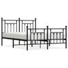 VidaXL Metal Bed Frames with Headboard-Footboard Black 140x190 Cm 353555