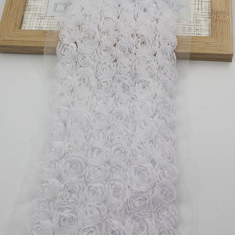 2y/lot 10cm Shabby Chiffon Rose Lace for Baby Girls Dress Clothing Romper Sewing Accessories Wedding Decorative Flowers