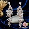 Elegant and Exquisite, Fashion Leaf Notes, Colorful Crystal Long Earrings, Vintage Light Luxury Exquisite Earrings