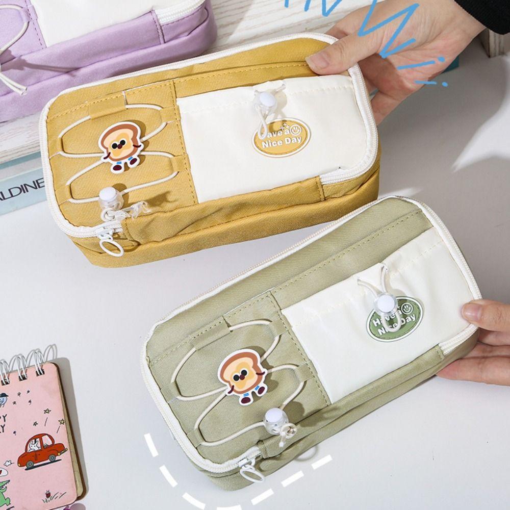 Large Capacity Pencil Case Dirt-proof Stationery Storage Bag Cartoon Pen Box  School Office