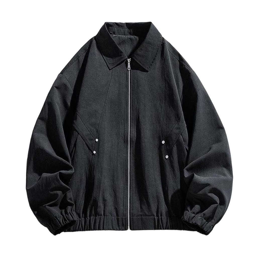 Men's Lapel Fashion Jacket Fashion Casual All-match Loose Solid Color Jacket