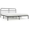 Metal Bed Frame with Headboard Black 200x200 Cm