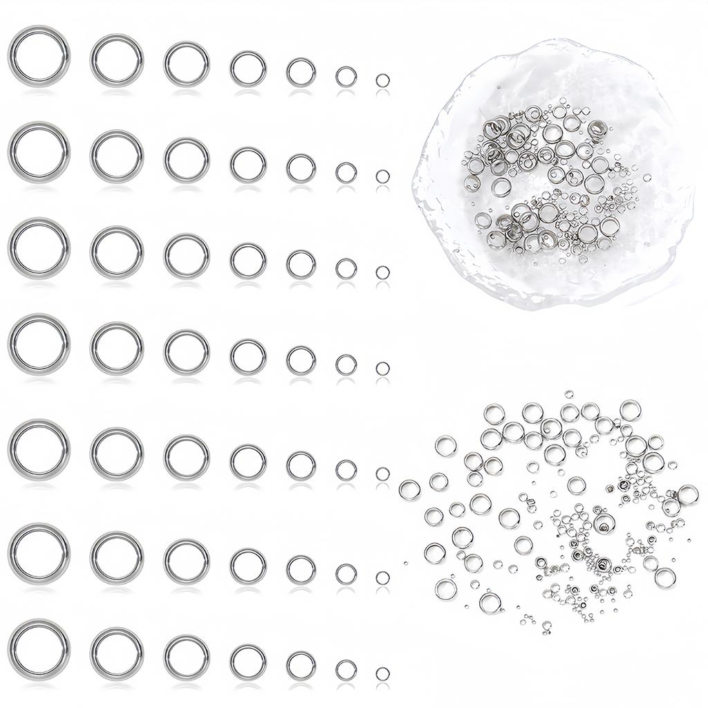 100pcs Stainless Steel Spacer Loose Beads 1.5mm 2mm 3mm 4mm 5mm 6mm 7mm Big Hole Bead for DIY Necklace Bracelet Jewelry Supplies