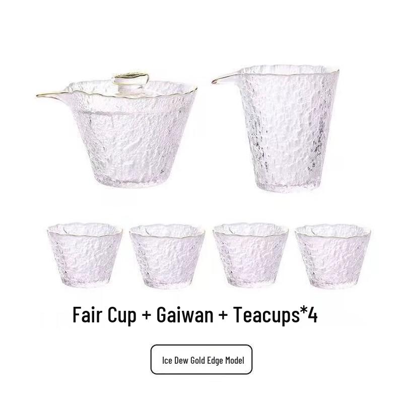 Sangqi Gold-Rimmed Glass Kung Fu Tea Set