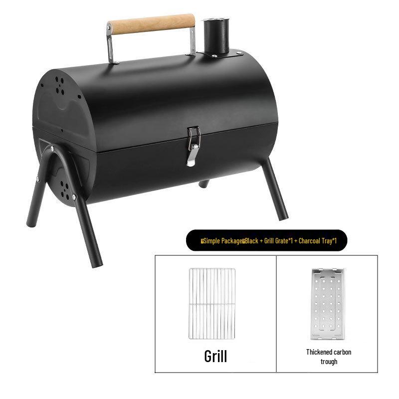 Smokeless Outdoor Double-Sided Portable BBQ Grill and Chimney Stove