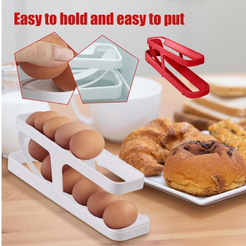 Rolldown Egg Dispenser Space-saving Egg Storage Rack For Refrigerator Gravity Feed Design Easy Egg Distribution