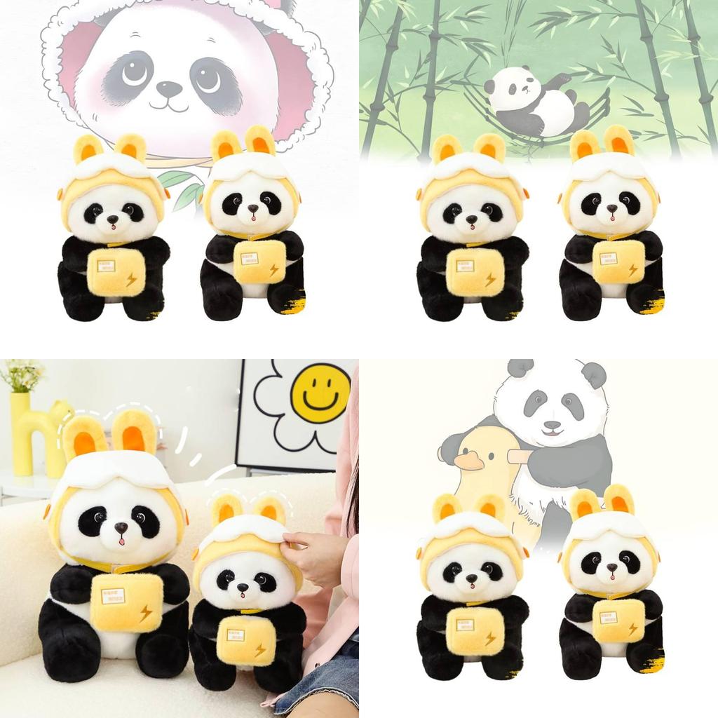 Adorable Yellow Panda Plush Doll Cute Stuffed Animal Toy For Children And Collectors