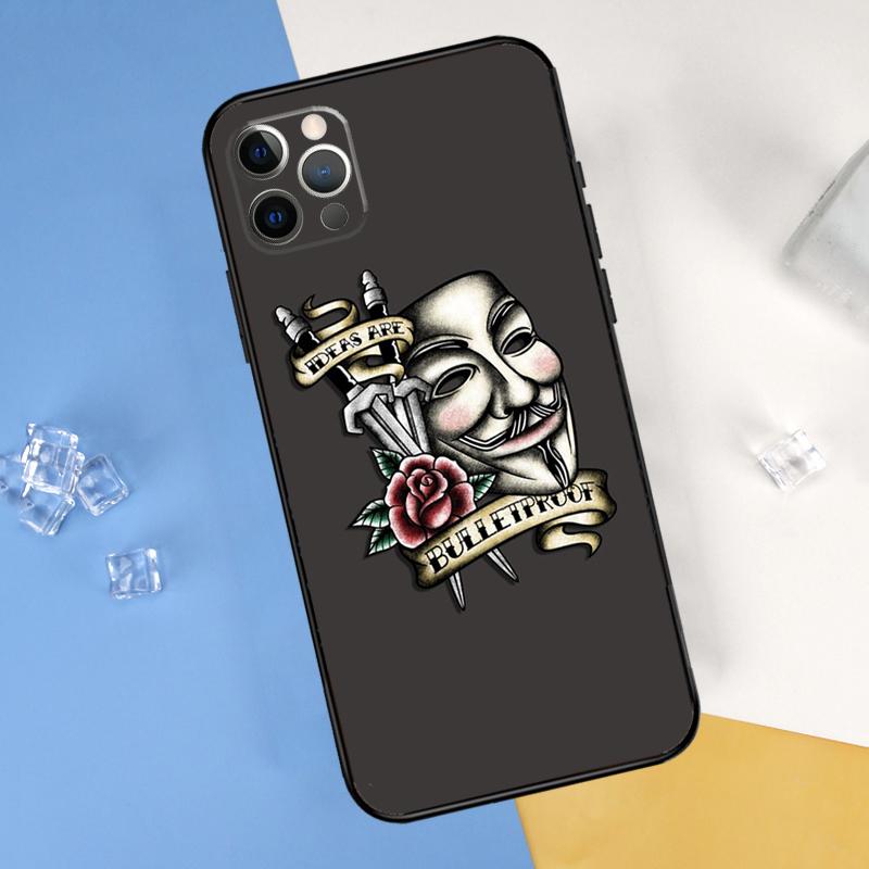 Anonymous Phone Case For iPhone 16 15 11 12 13 14 Pro Max Mini Cover For iPhone 16 15 X XS Max XR Plus Coque