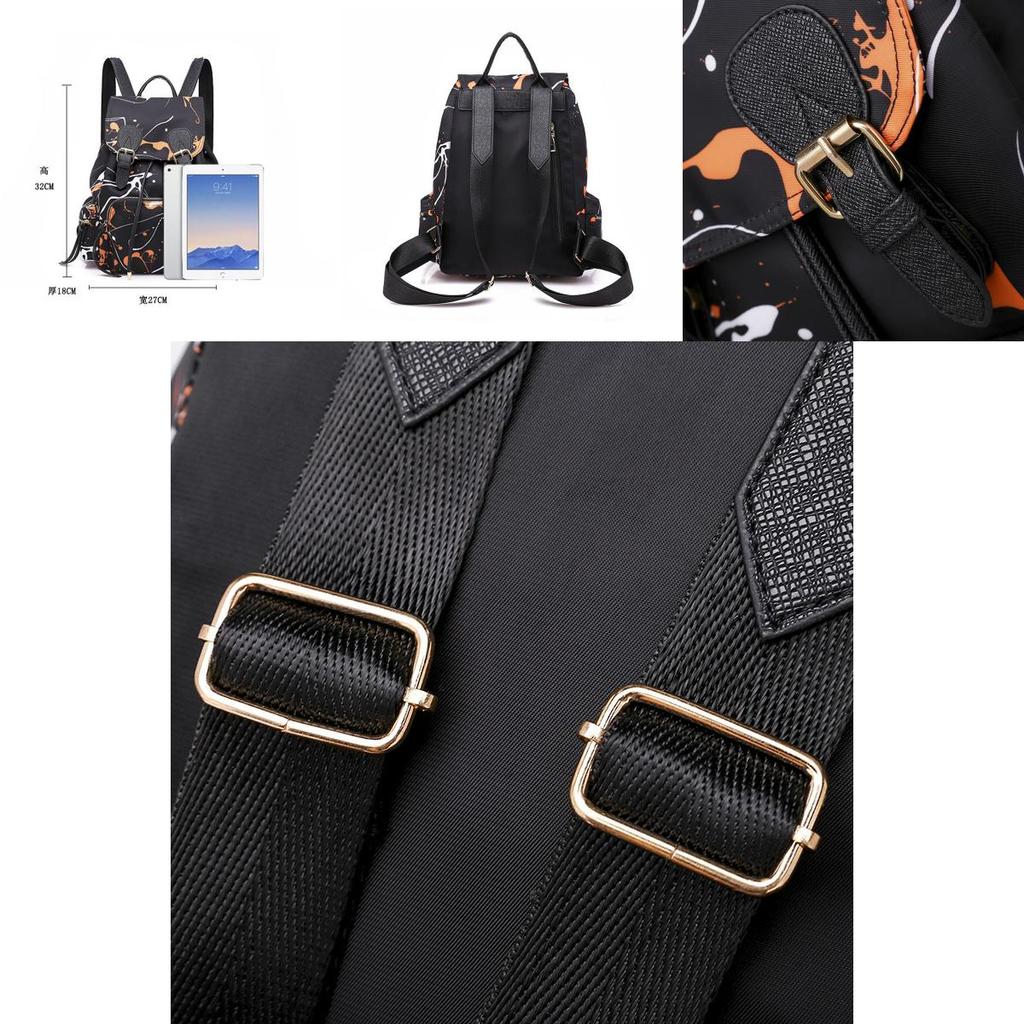 Stilvoller Und Verschleißfester Damen-Nylon-Graffiti-Rucksack Mit Weichem Material