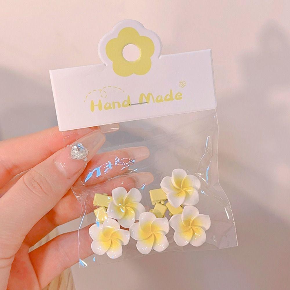 Hair Accessories Egg Flower BB Clip Hair Rope Flower Barrette Plumeria Flower Hair Clip  Kids Gift