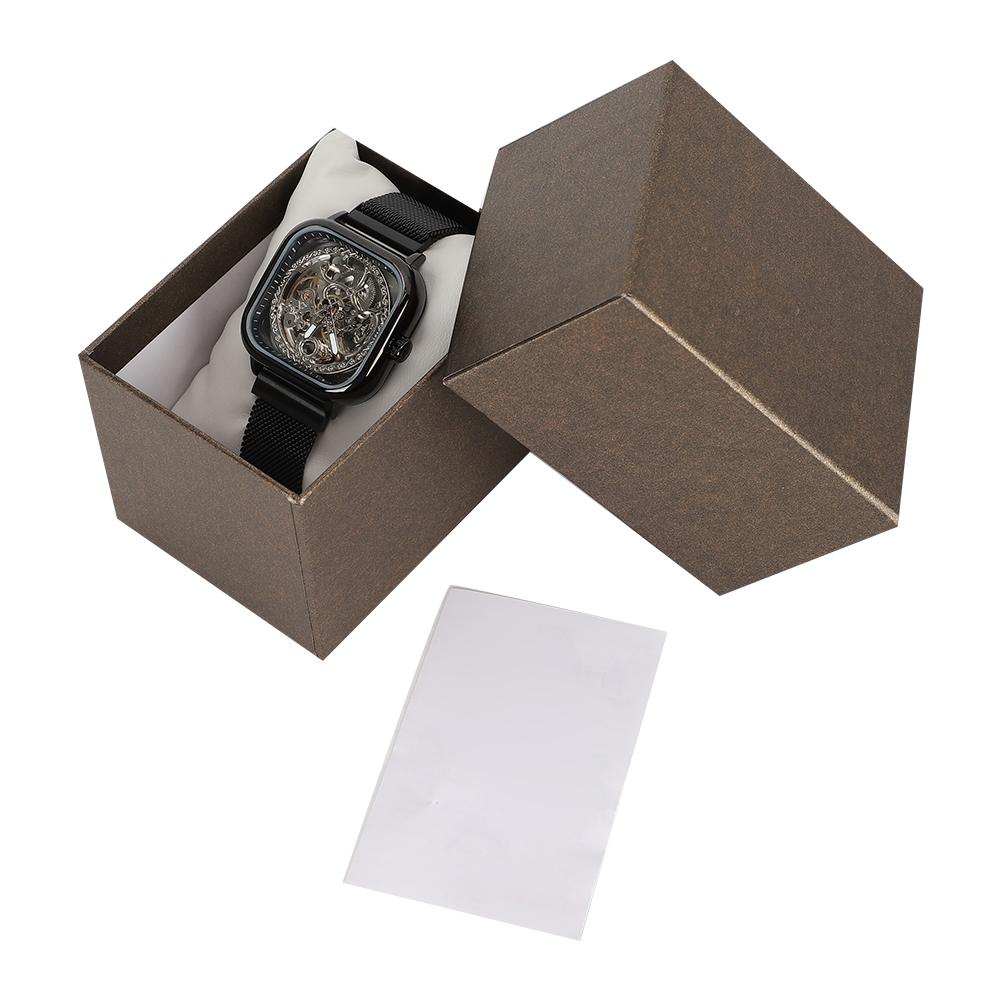 Stainless Steel Strap Waterproof Hollow Automatic Mechanical Men Watch
