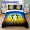 Conjunto de Roupa de Cama Leeds United com Nome Personalizado 1 Capa de Edredom + 2 Fronhas Logo de Futebol Presente Personalizado para Ocasião Especial Decoração de Quarto